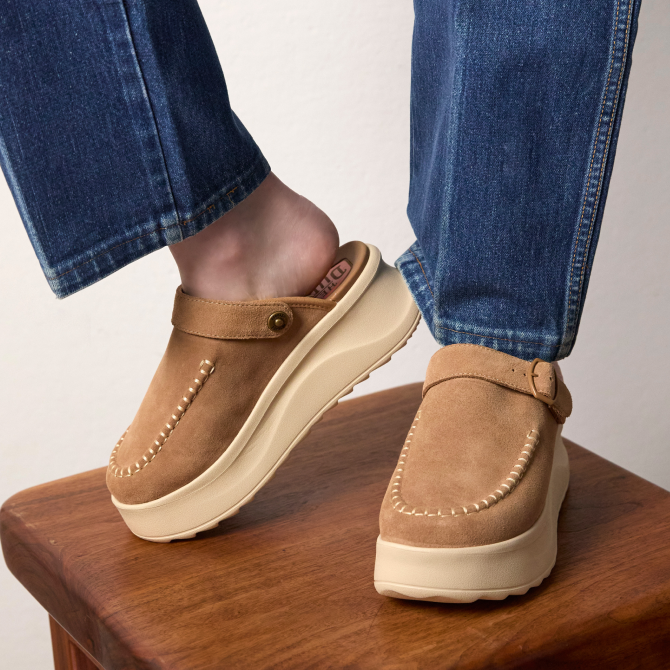  Delray Clog Suede - Tan