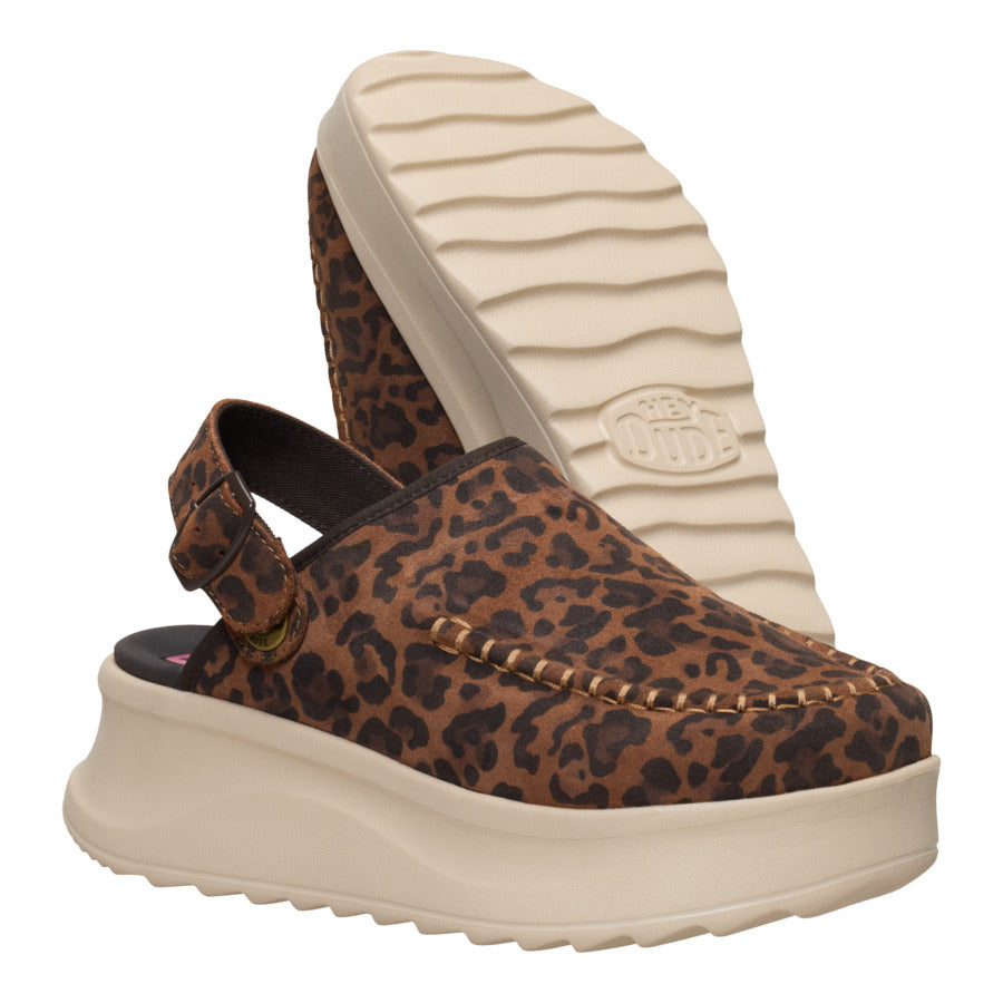  Delray Clog Suede - Brown Leopard