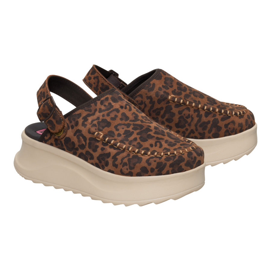  Delray Clog Suede - Brown Leopard