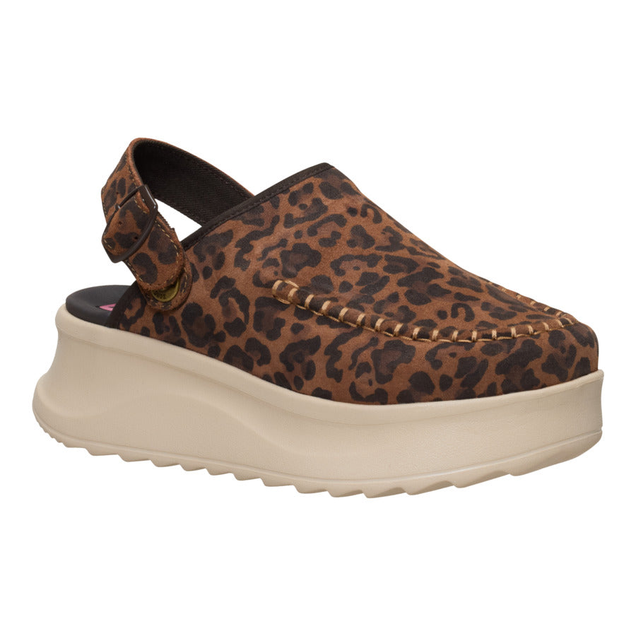  Delray Clog Suede - Brown Leopard