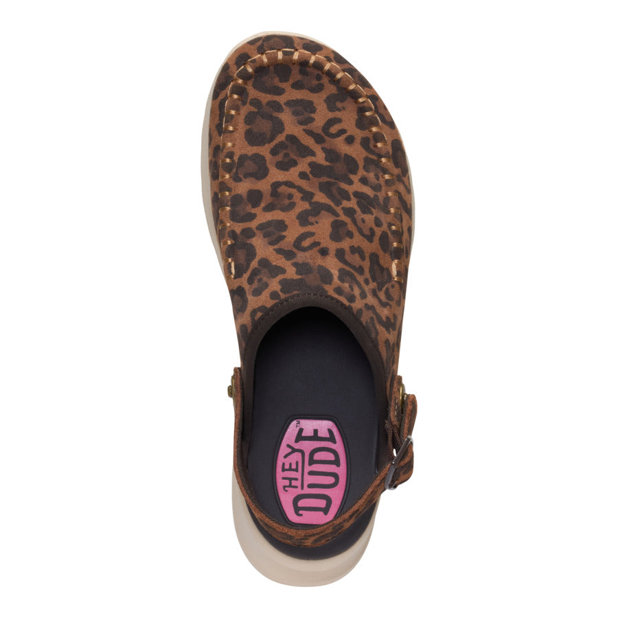  Delray Clog Suede - Brown Leopard