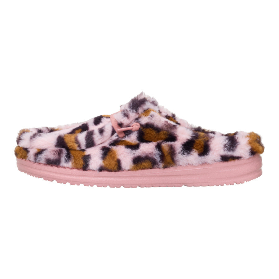  Wendy Slipper Leo Fur - Pink/Multi