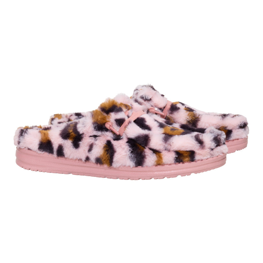 Wendy Slipper Leo Fur - Pink/Multi