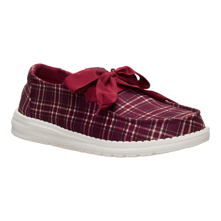  Wendy Holiday Bow - Red Plaid/Burgundy
