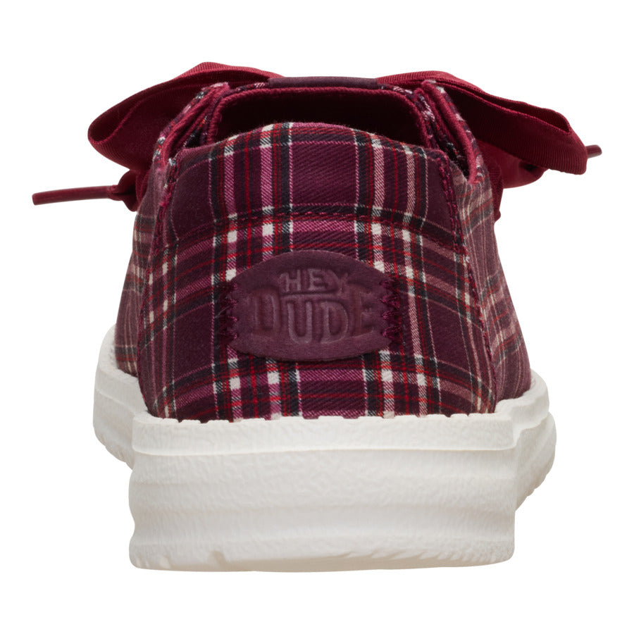  Wendy Holiday Bow - Red Plaid/Burgundy