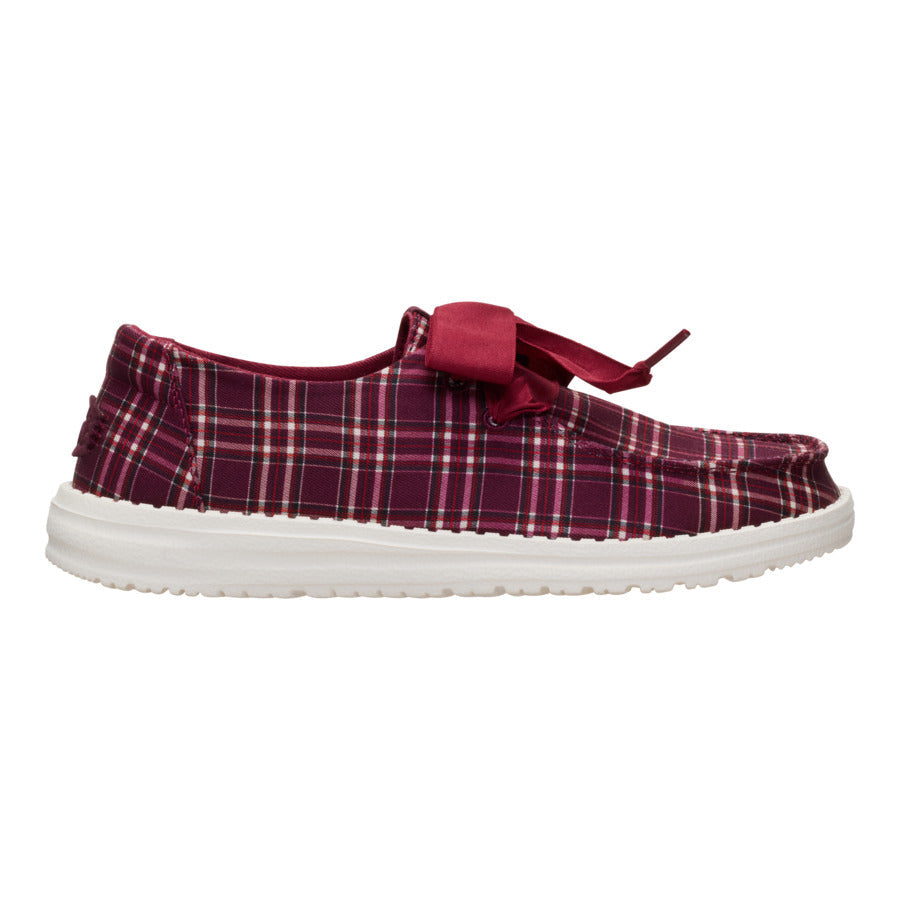  Wendy Holiday Bow - Red Plaid/Burgundy